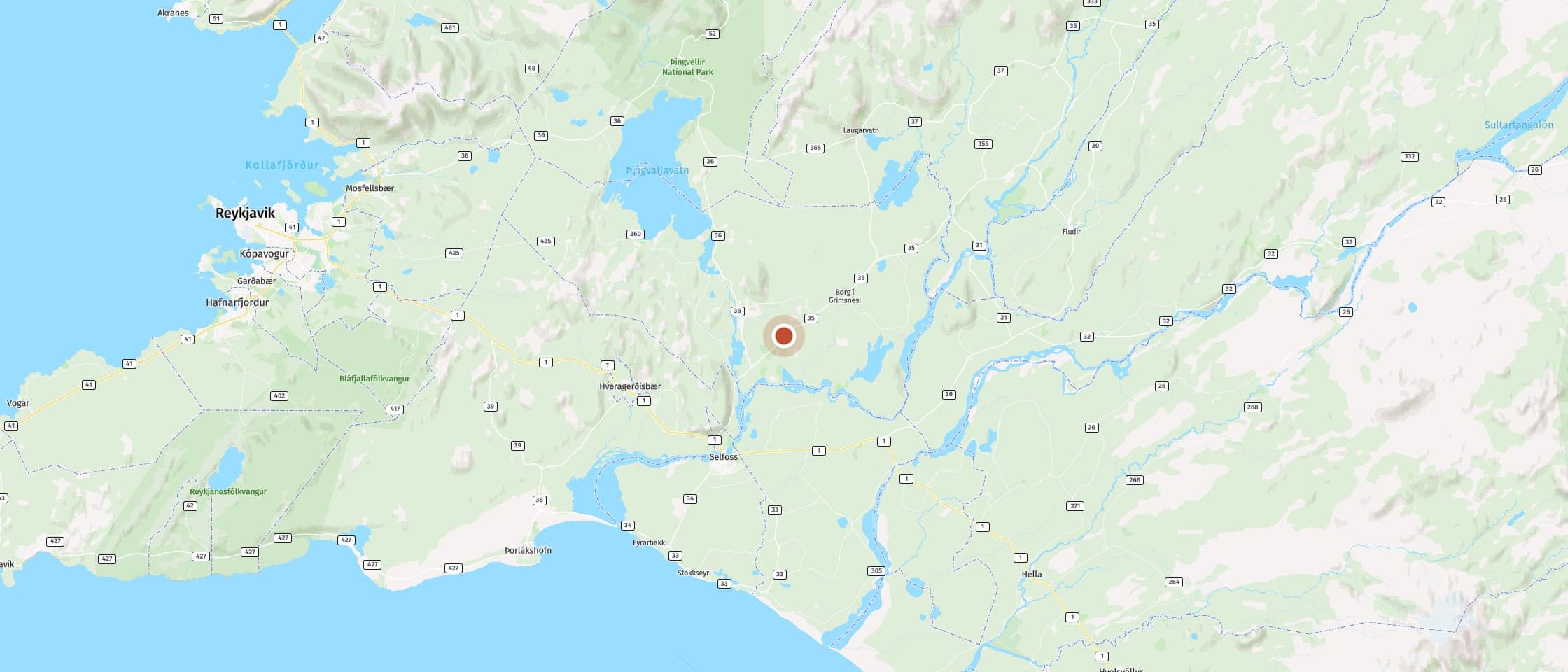 Karte: Steig hinab zum Kratersee von Kerið