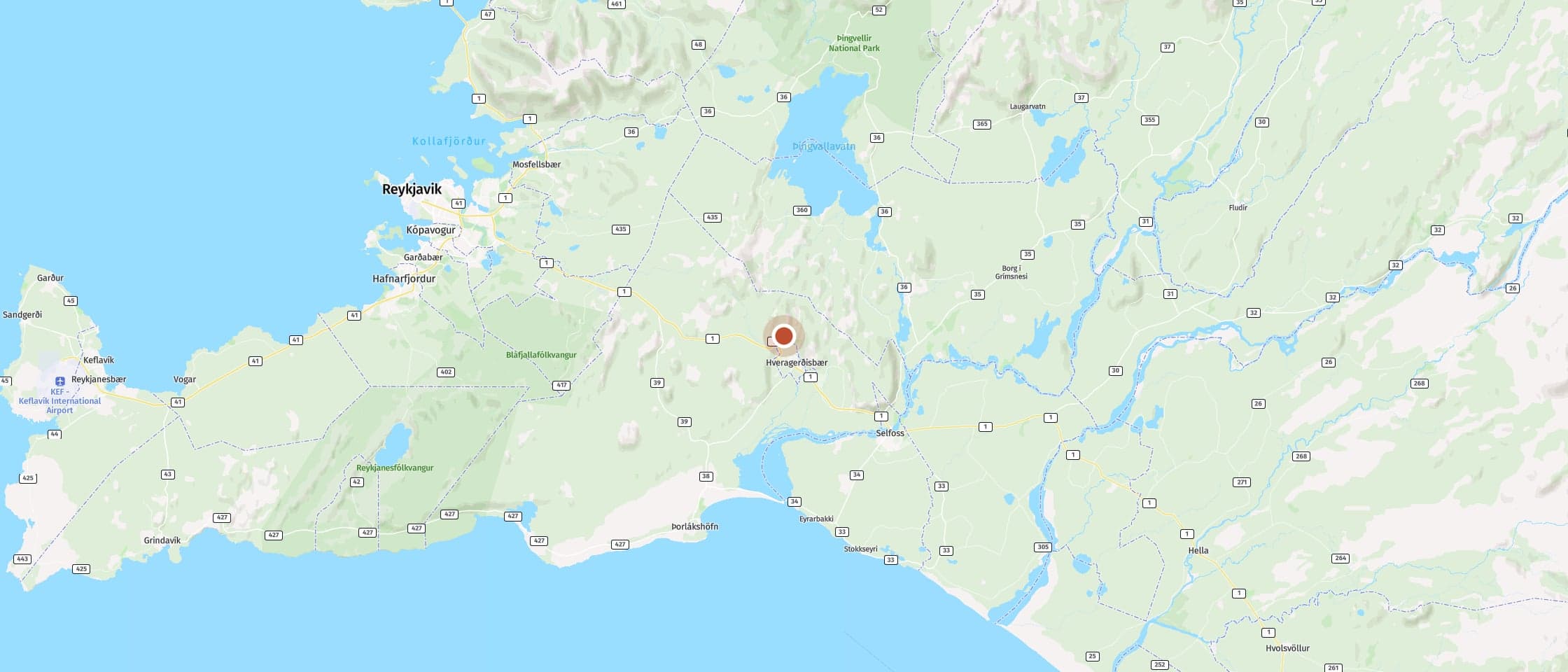 Karte: Wandere ins Reykjadalur-Tal und bade im heißen Fluss