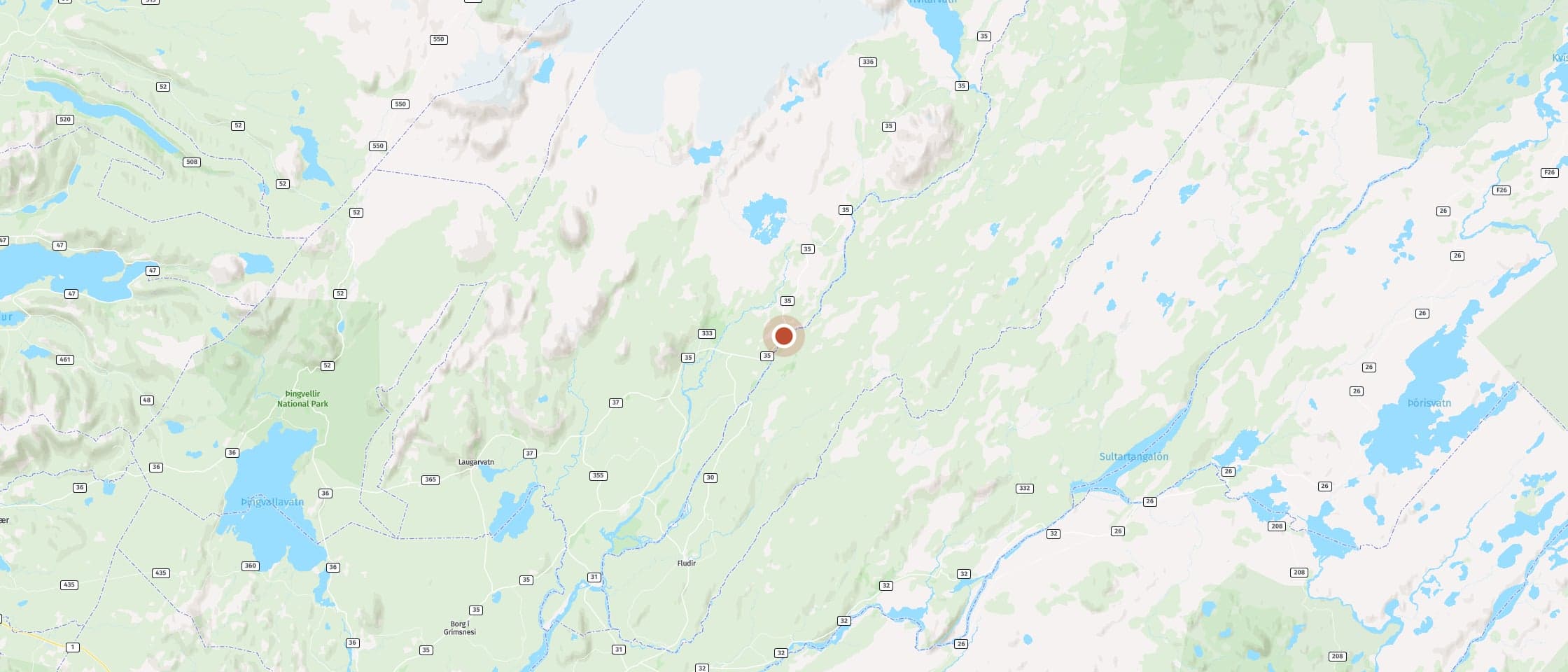 Karte: Staune über die Wucht des zweistufigen Gullfoss Wasserfalls