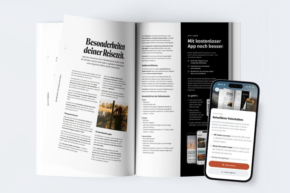Travel guide and app side by side