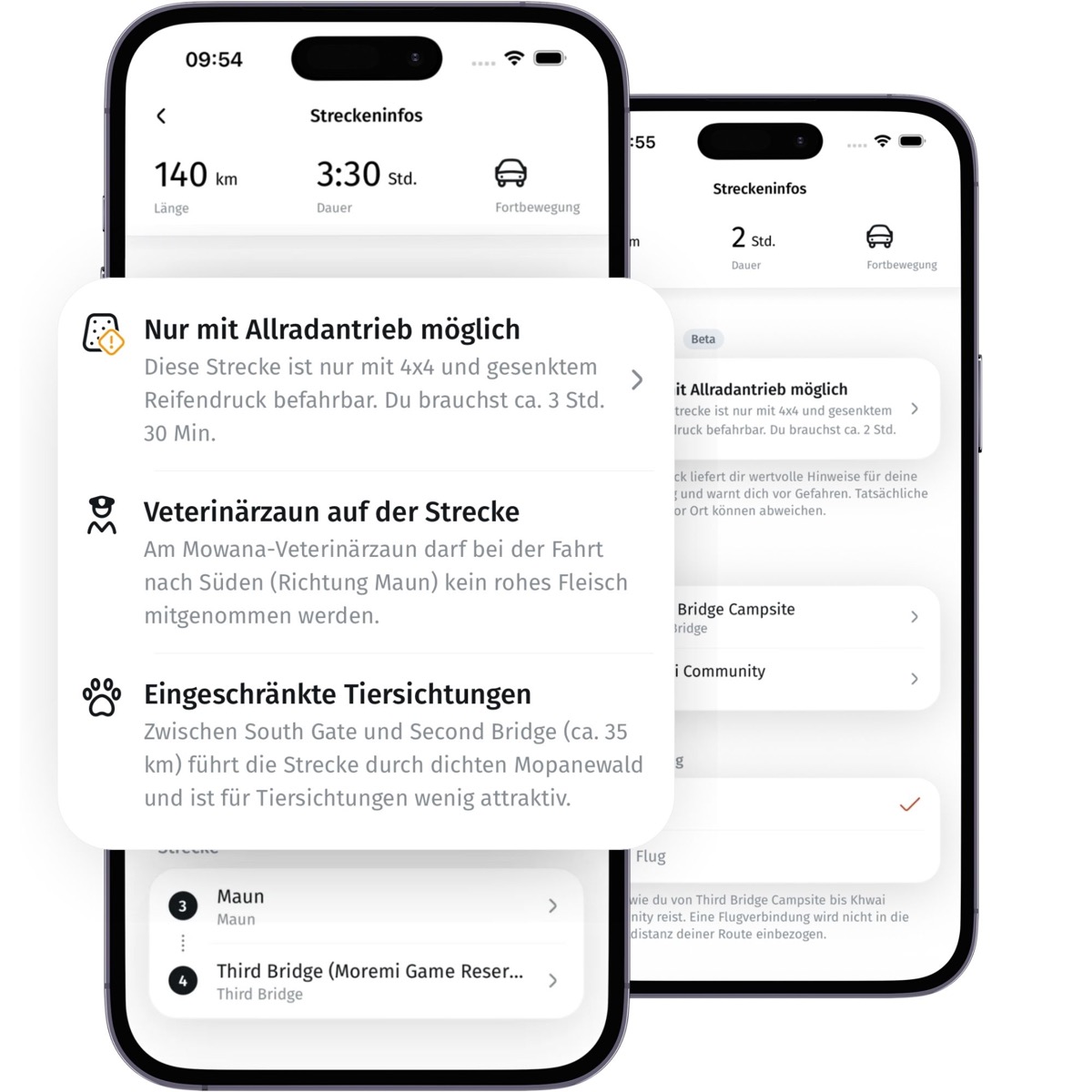 Route check in the app