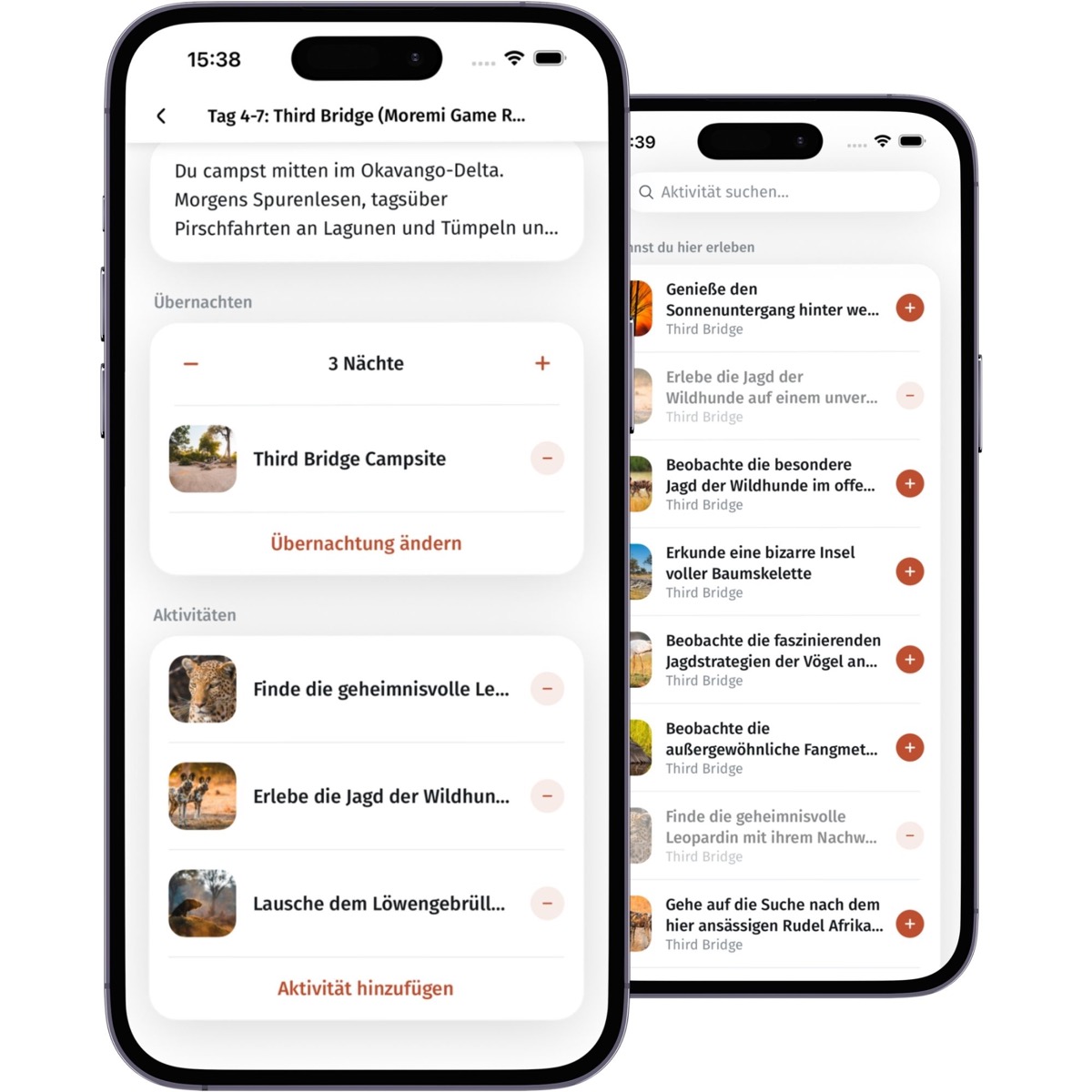 Stages of a route in the app