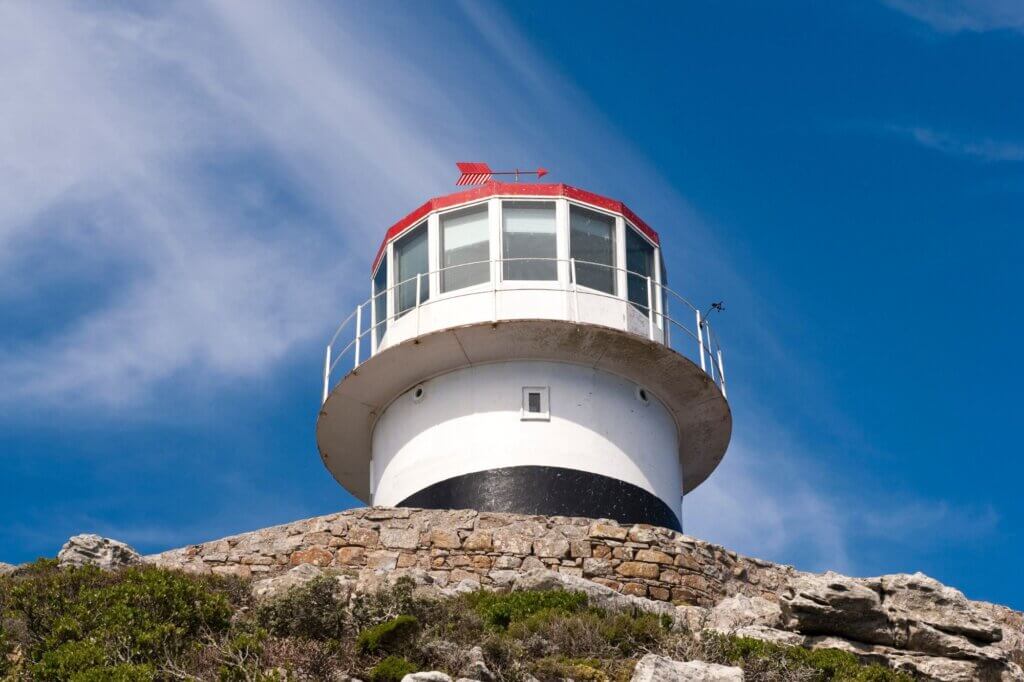Genieße den weiten Blick vom alten Leuchtturm am Cape Point